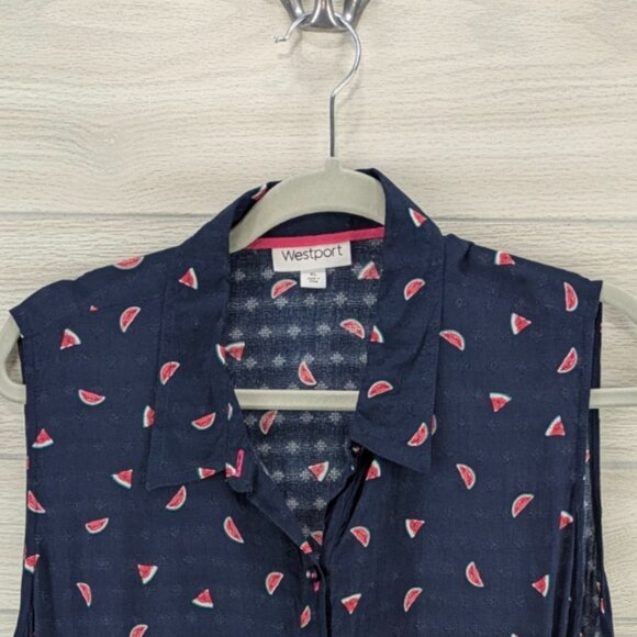 Westport Sleeveless Blouse With Watermelon Print - Picture 3 of 4